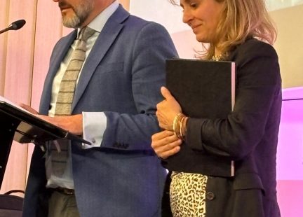 Ignacio Corlazzoli y Marie Pierre Bourzai, Directora de América Latina de la Agencia Francesa de Desarrollo